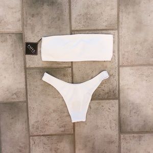 ZAFUL Ribbed Bandeau Bikini